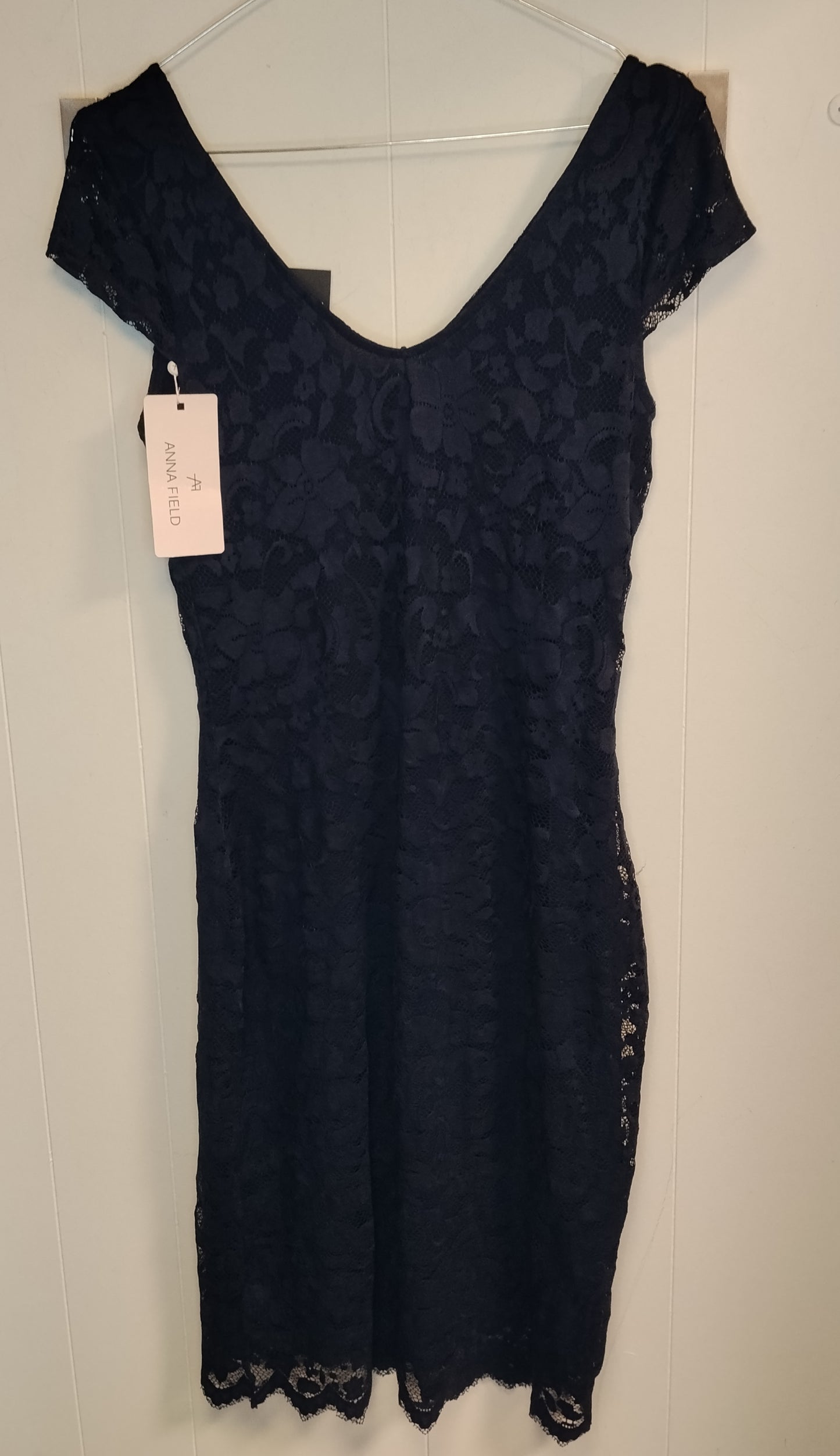 Vestito Donna Anna Field Blu Pizzo Taglia 44 Abito Elegante