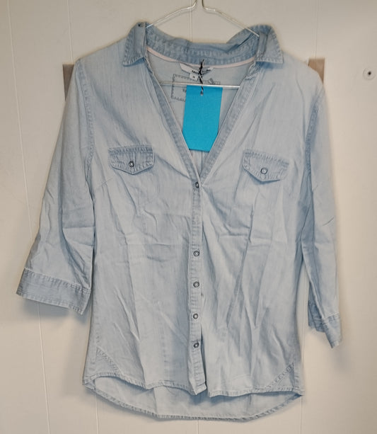 Camicia Donna Tally Weijl Denim Chiaro Taglia 38 Casual Chic
