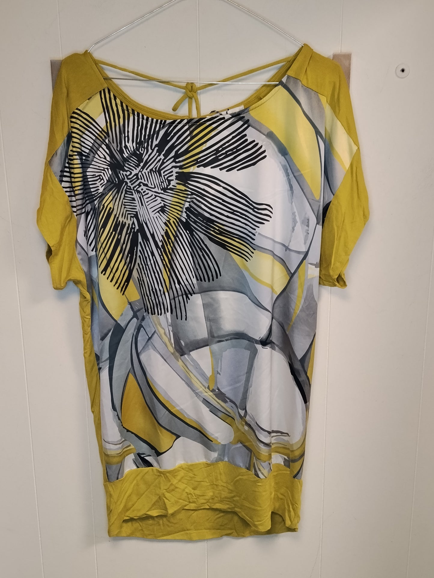 Maglia Donna Anis Fantasia Giallo Grigio Taglia L Casual Chic
