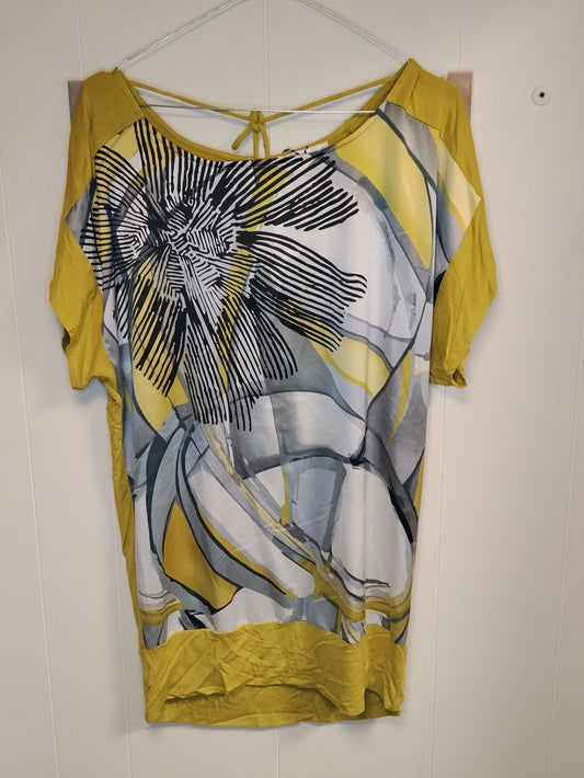 Maglia Donna Anis Fantasia Giallo Grigio Taglia L Casual Chic
