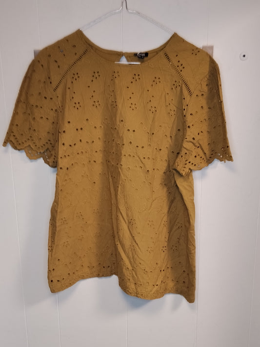Maglia Donna Iwie Sangallo Senape Taglia L Elegante Casual