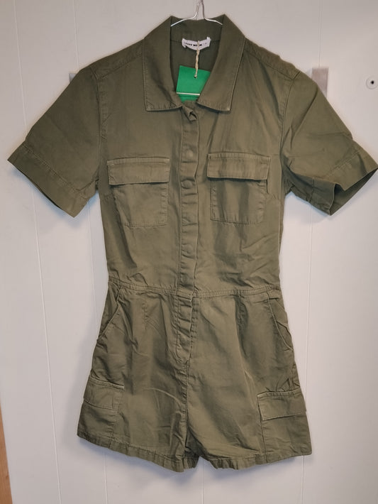 Tuta Corta Donna Tally Weijl Verde Militare Taglia XS 34 Casual