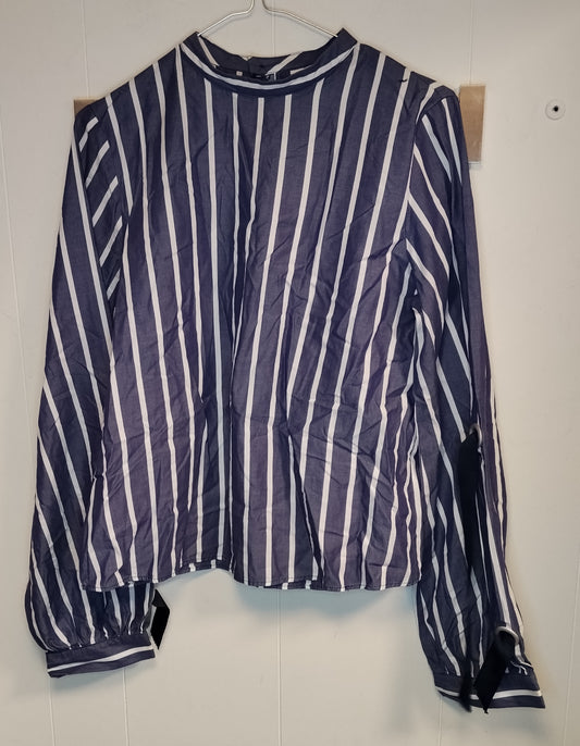 Blusa Donna Zara Righe Blu Bianche Taglia M Elegante Casual