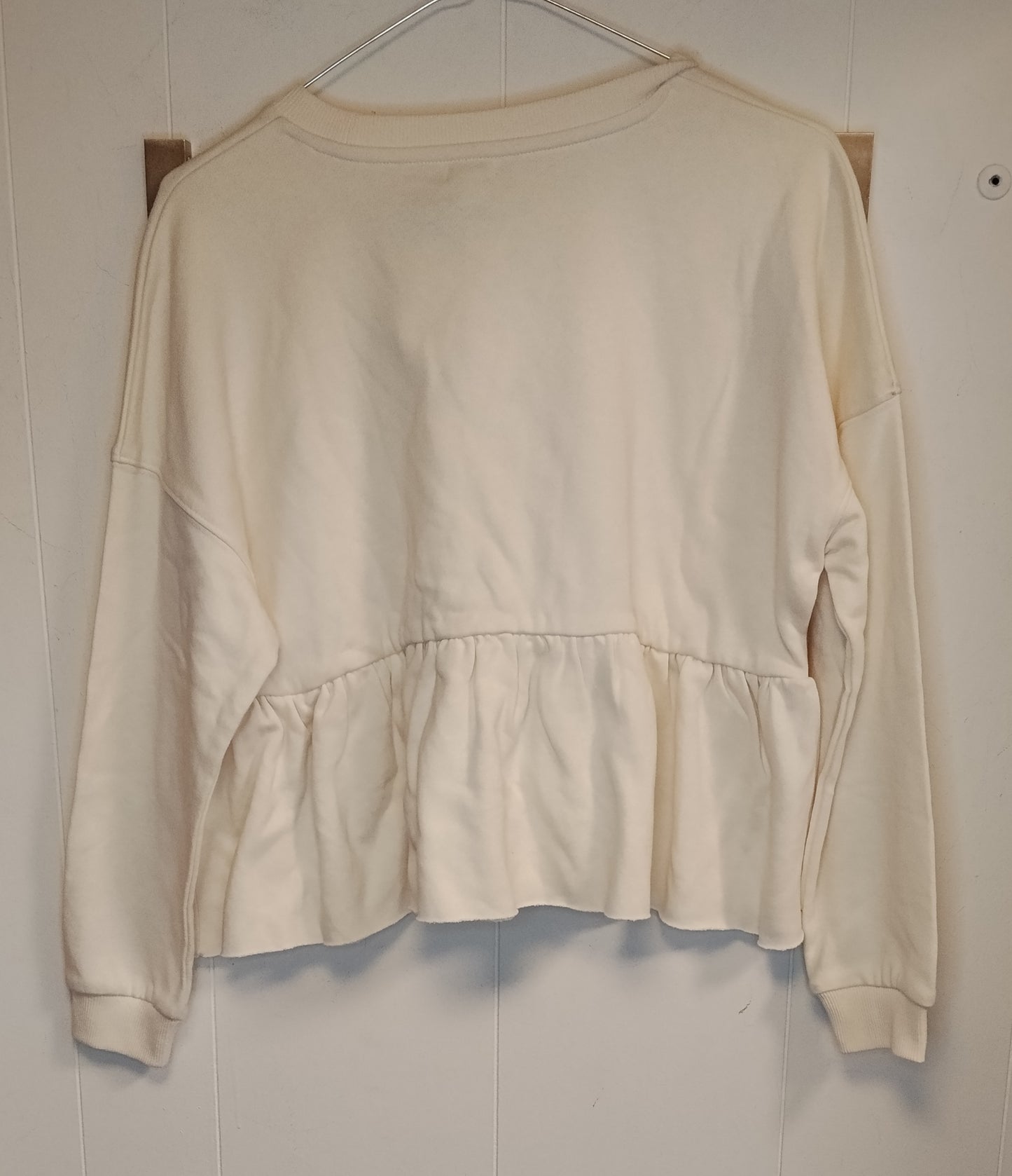 Felpa Donna OVS Bianca Taglia XS con Balza Stile Casual Chic