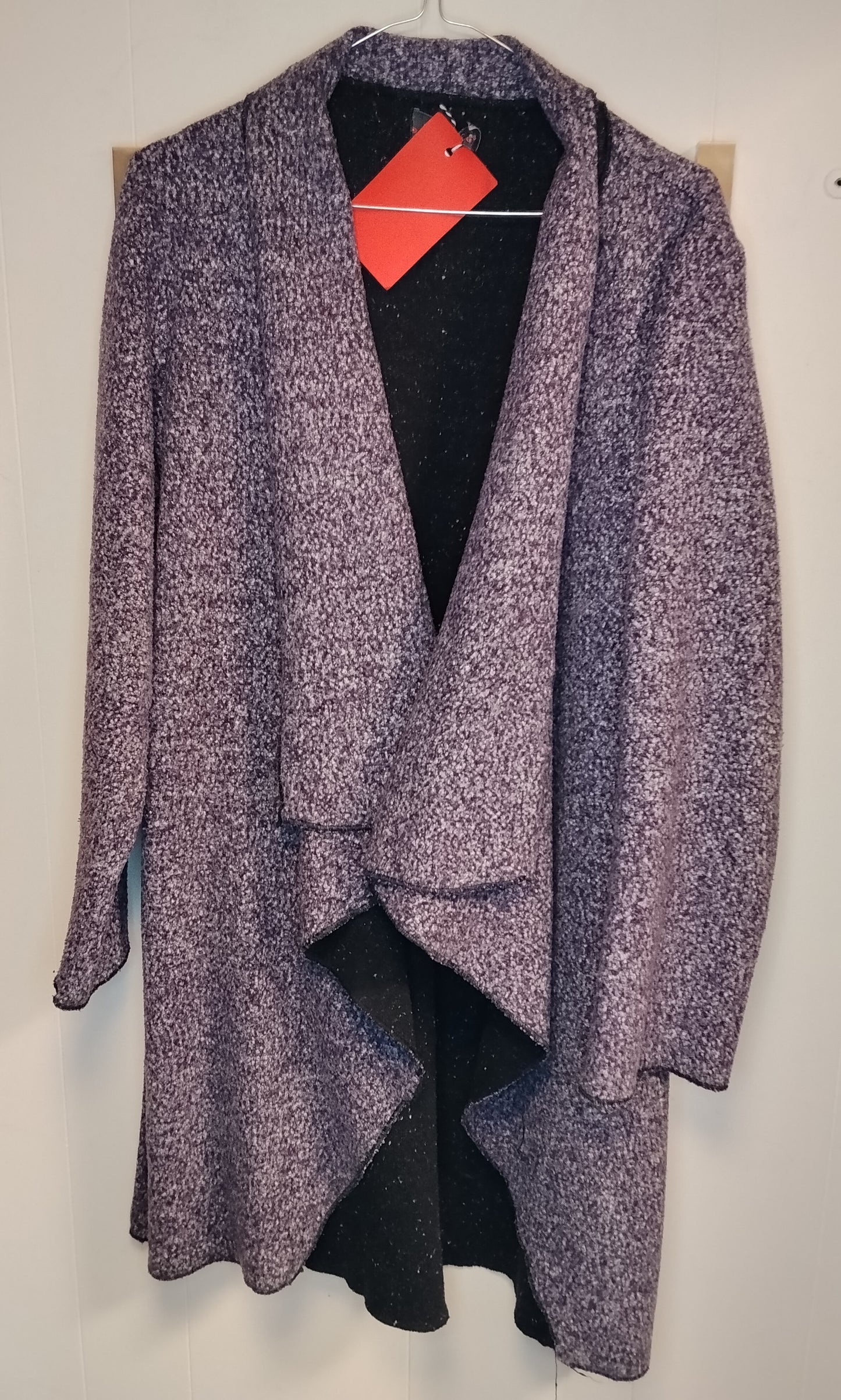Cardigan Donna La Chic Viola Melange Taglia M/L Aperto Elegante