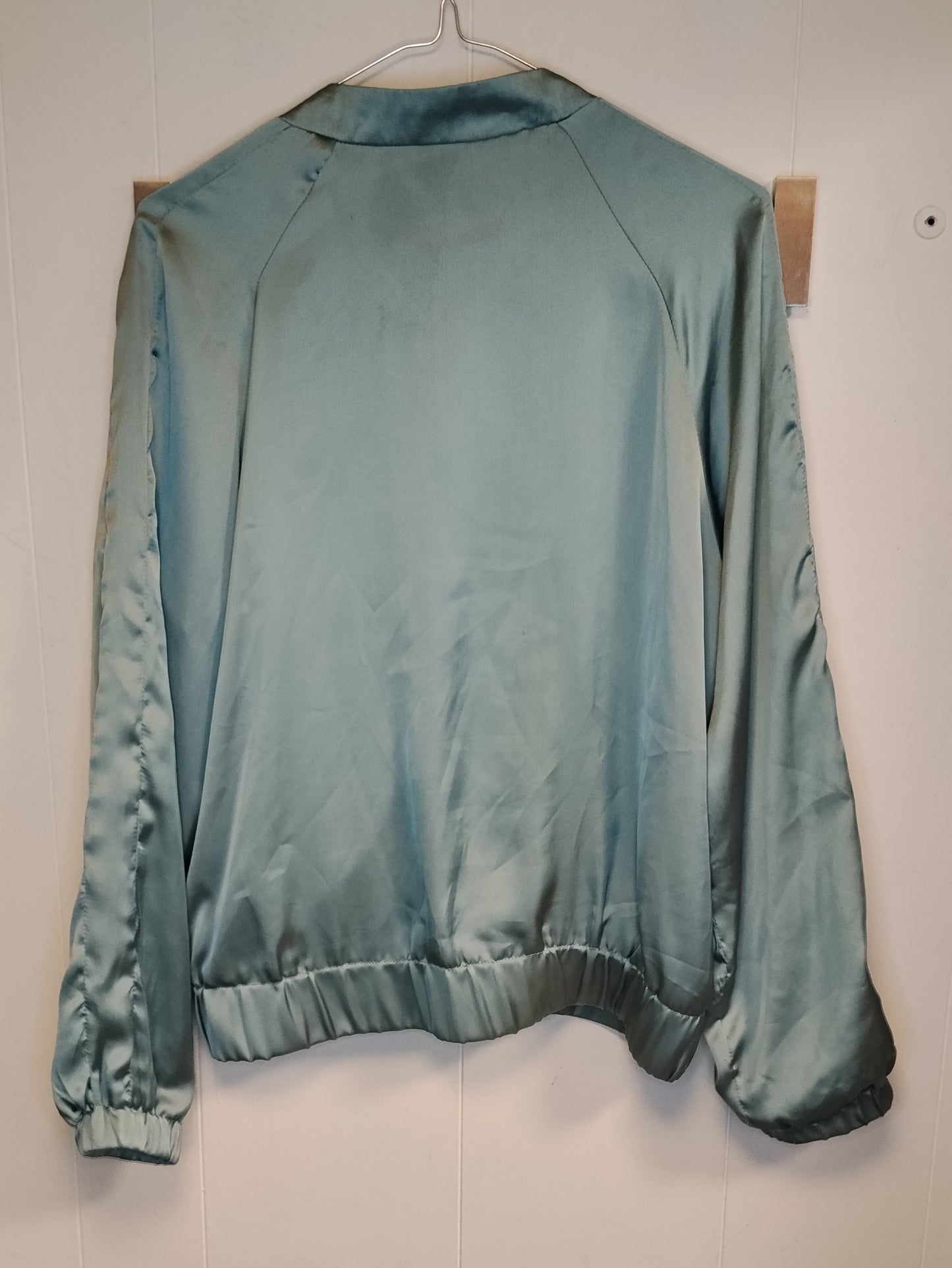 Giacca Donna Esqualo Satin Verde Acqua Taglia 42 Bomber Elegante