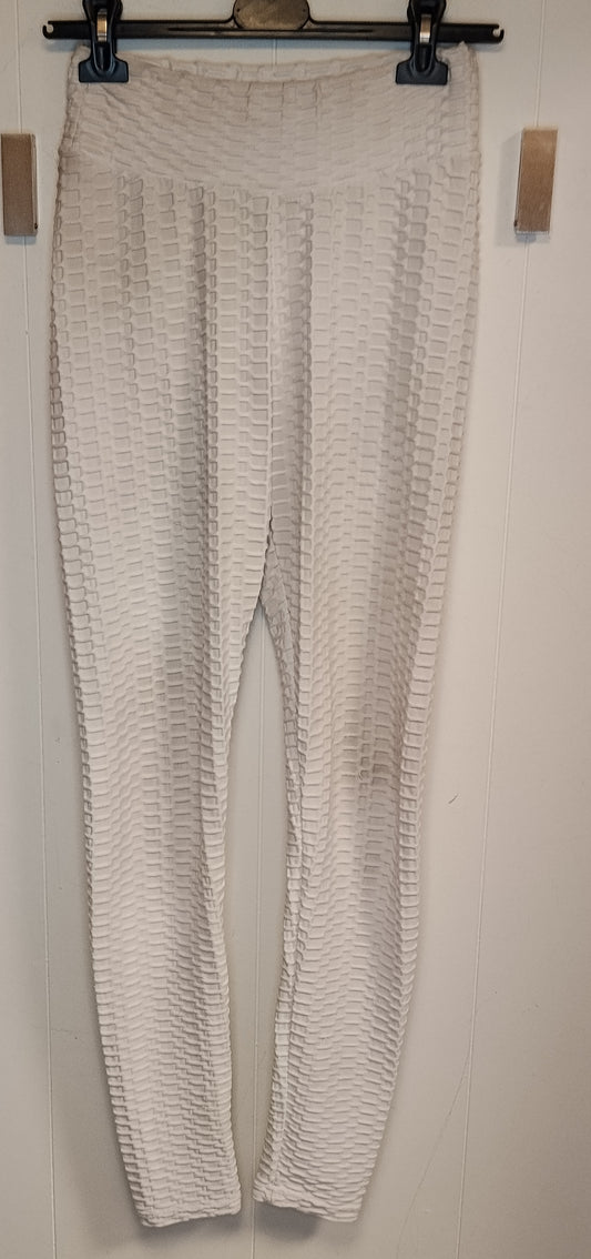 Pantaloni Donna Bianchi Texture Elasticizzati Taglia S