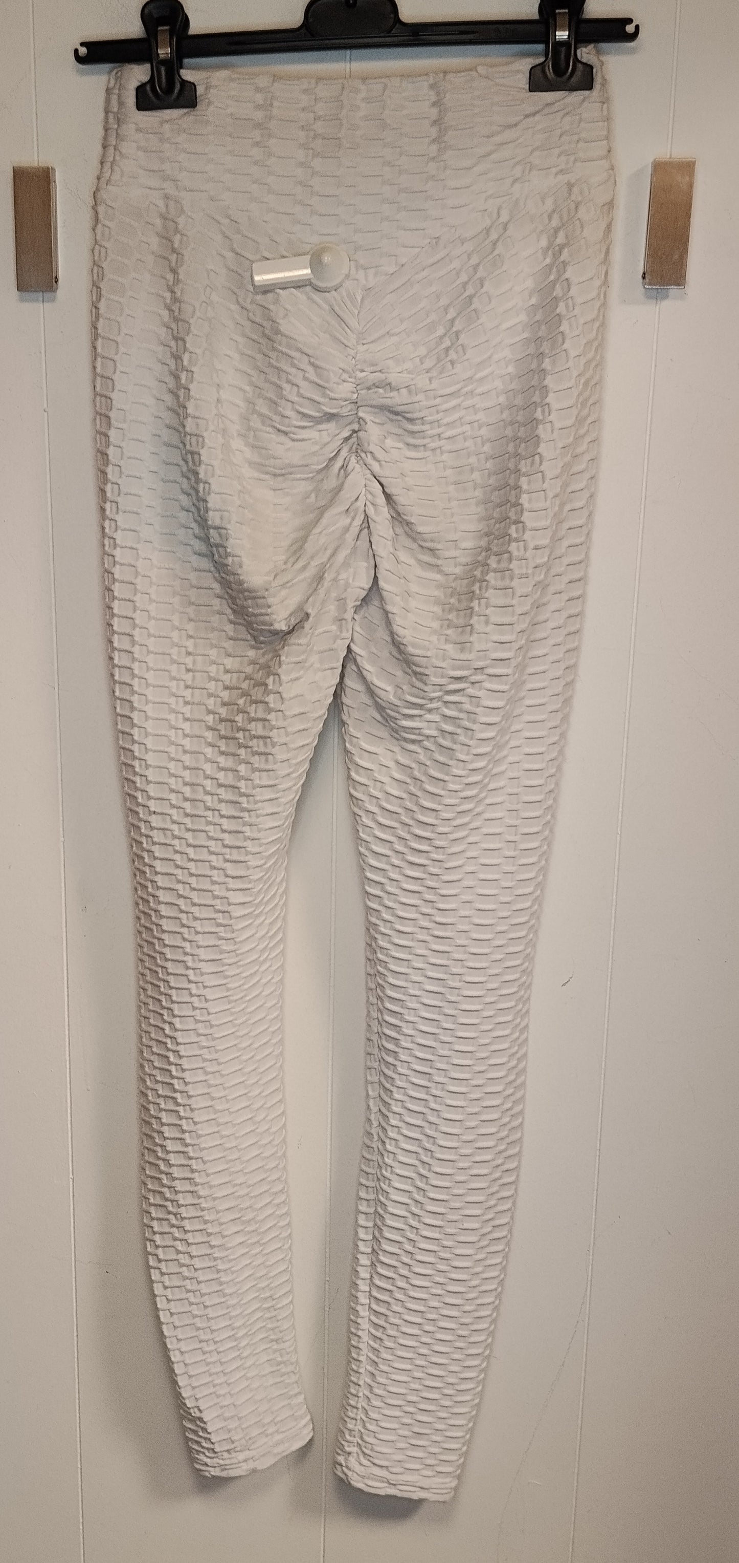 Pantaloni Donna Bianchi Texture Elasticizzati Taglia S