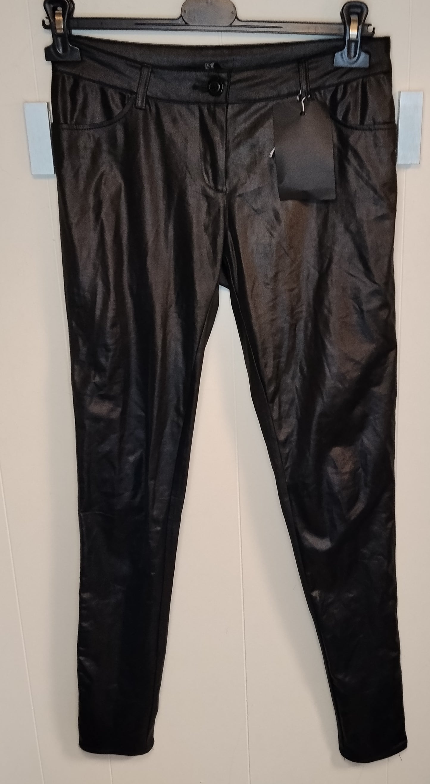 Leggings Bambina Pure Oxygen Neri Effetto Pelle Taglia M