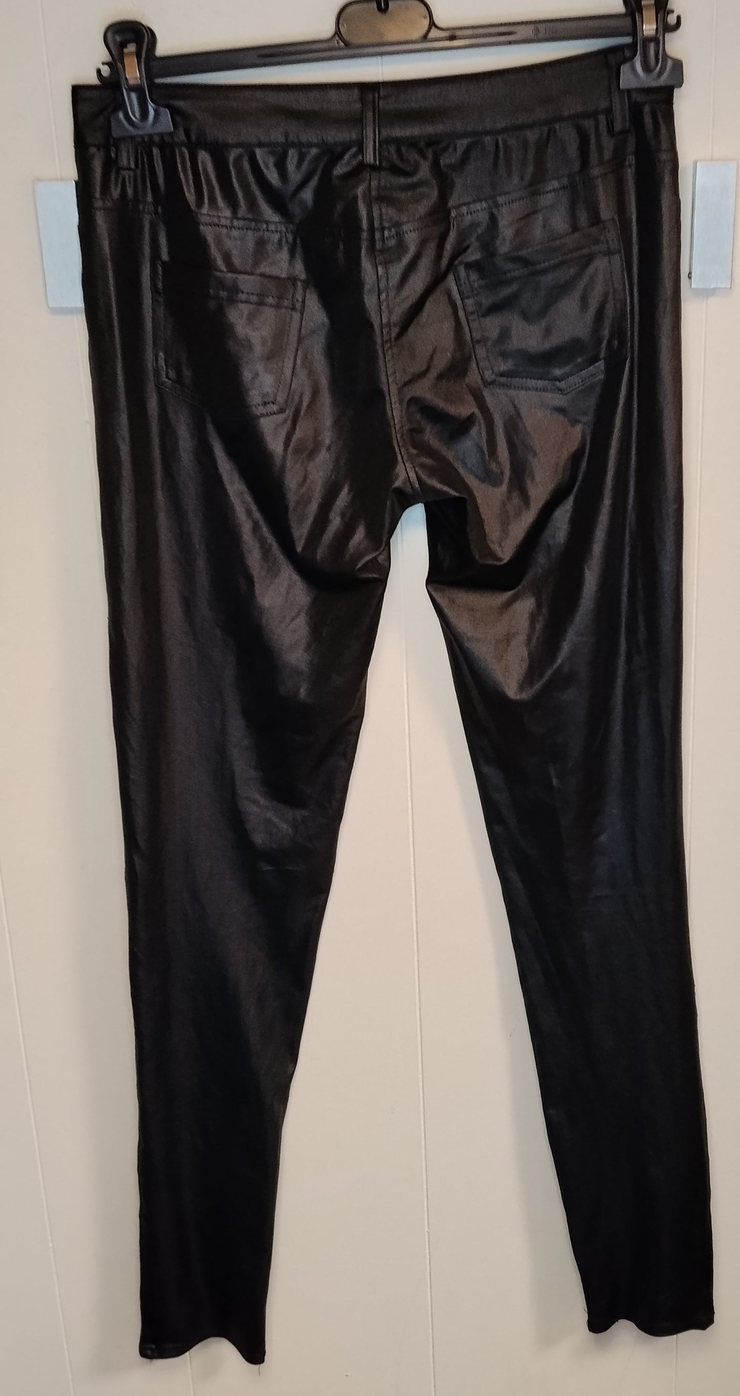 Leggings Bambina Pure Oxygen Neri Effetto Pelle Taglia M