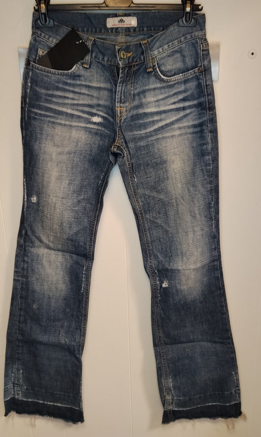 Jeans Donna Fornarina Denim Used Taglia 40 Cropped