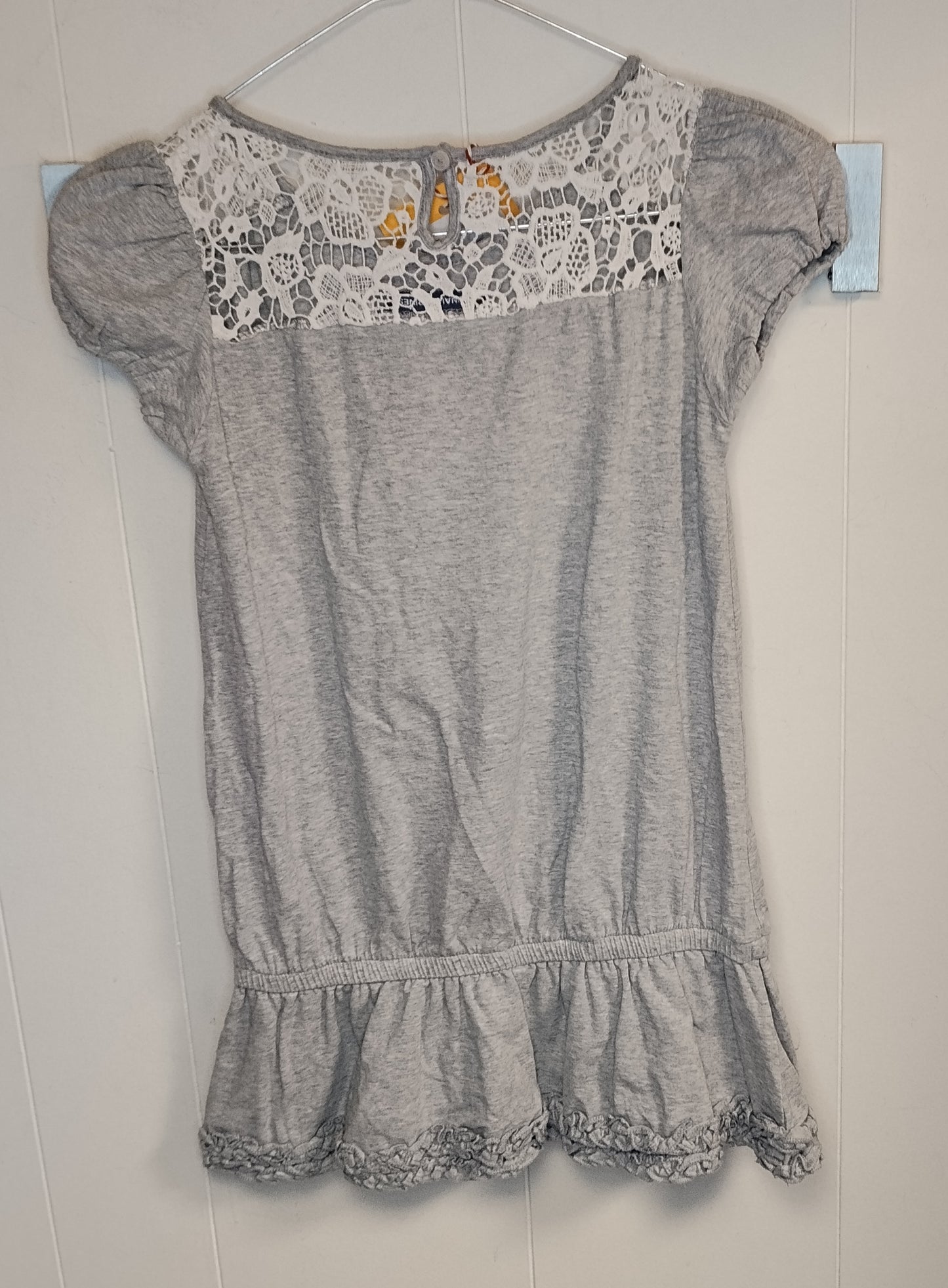 Maglietta Bambina Original Marines Grigia con Pizzo 10 Anni