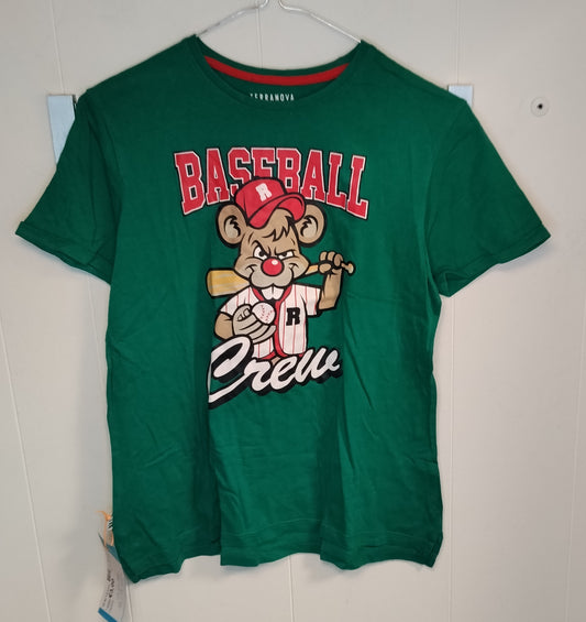 T-shirt Bambino Terranova Verde Stampa Baseball 12-13 Anni