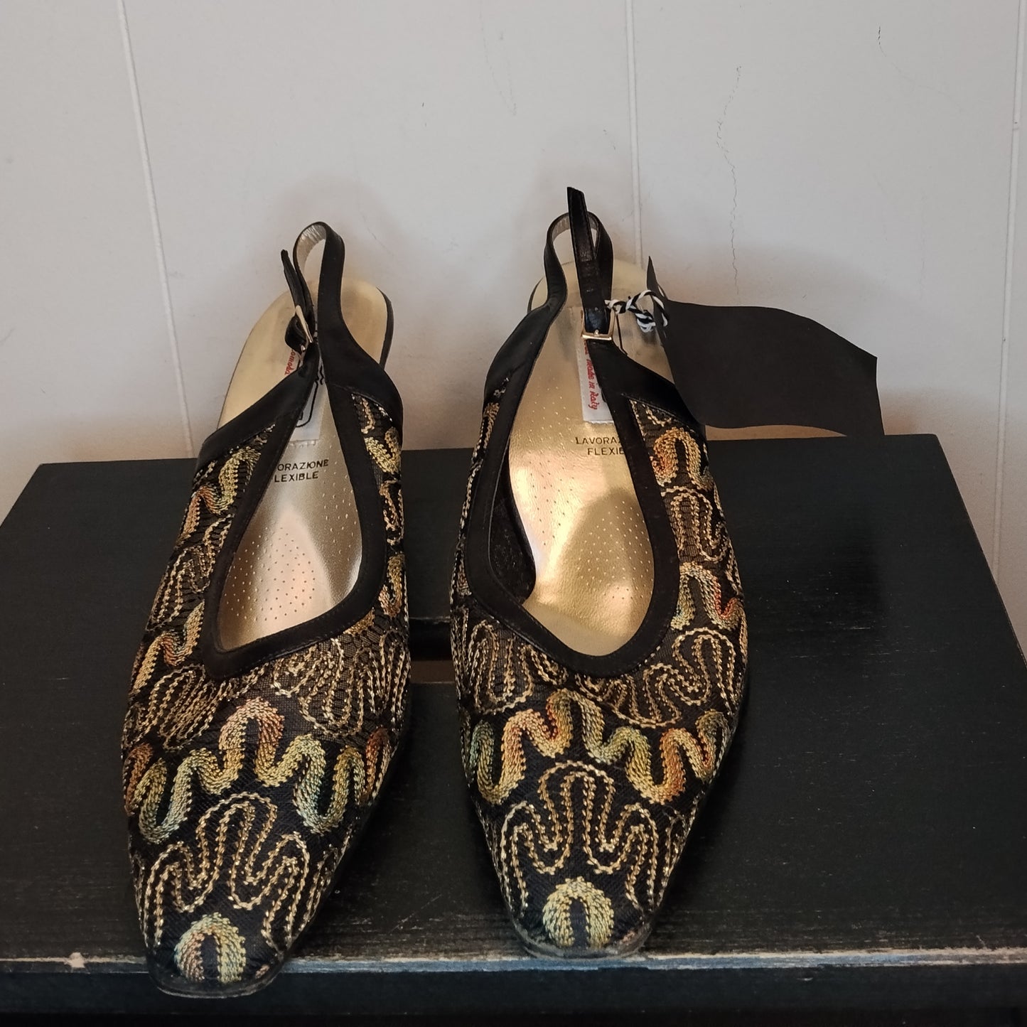Scarpe Donna Valle Verde 39 Sandali Eleganti Tacco Basso Vintage