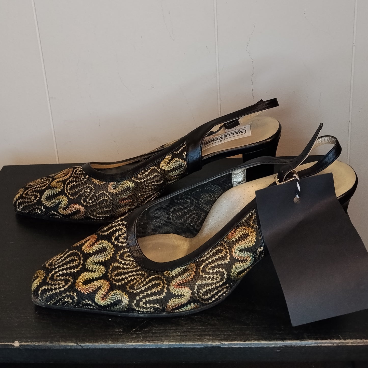 Scarpe Donna Valle Verde 39 Sandali Eleganti Tacco Basso Vintage