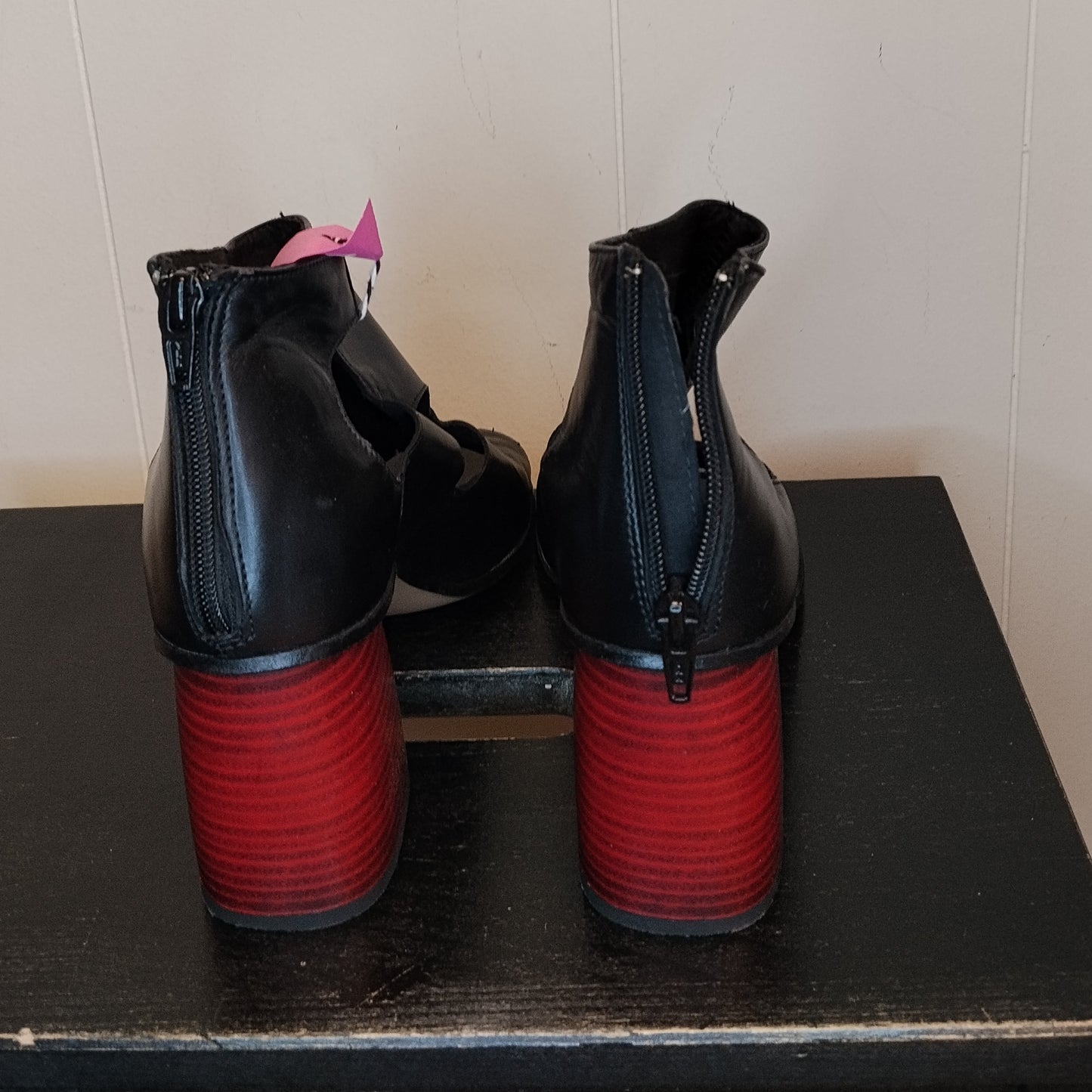 Scarpe Donna Alesya 38 Sandali Tacco Rosso Nero Design Moderno