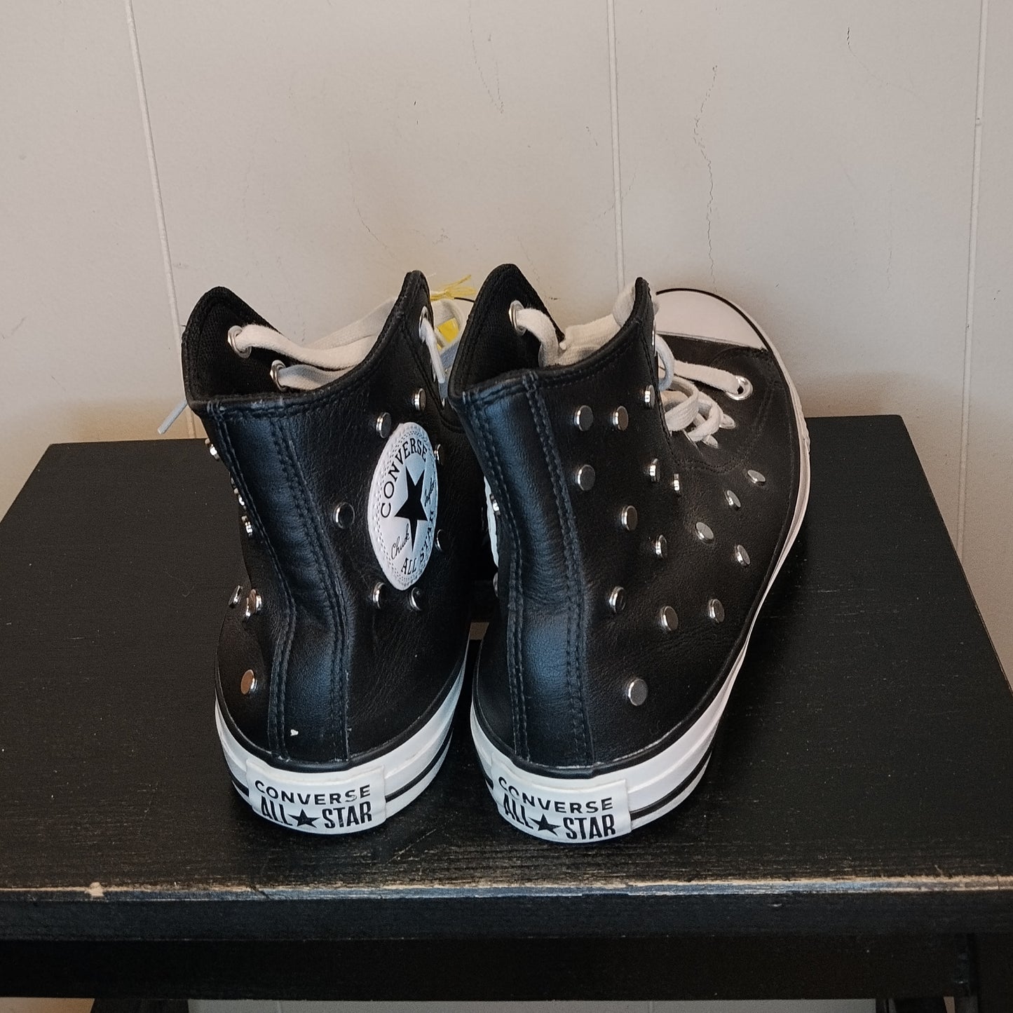 Converse All Star 38 Nere Borchie Alte Donna Sneakers