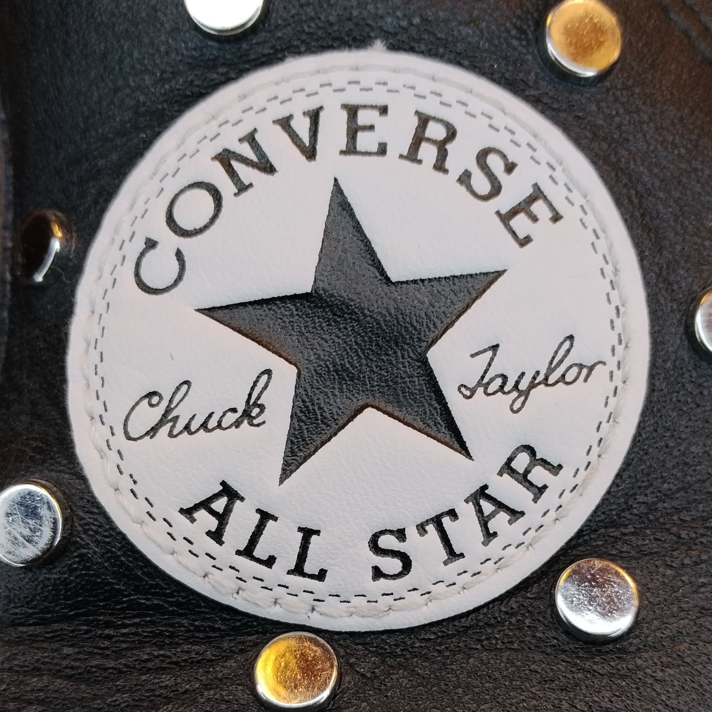 Converse All Star 38 Nere Borchie Alte Donna Sneakers