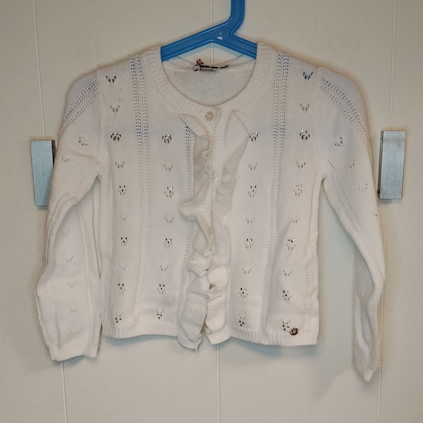 Cardigan bambina Original Marines bianco 30-36 mesi con volant elegante