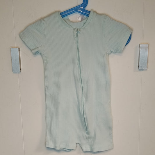 Pagliaccetto Zara verde acqua 9-12 mesi 80 cm tutina zip cotone estiva