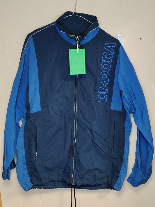 Giacca sportiva Diadora blu uomo taglia L antivento zip casual sport