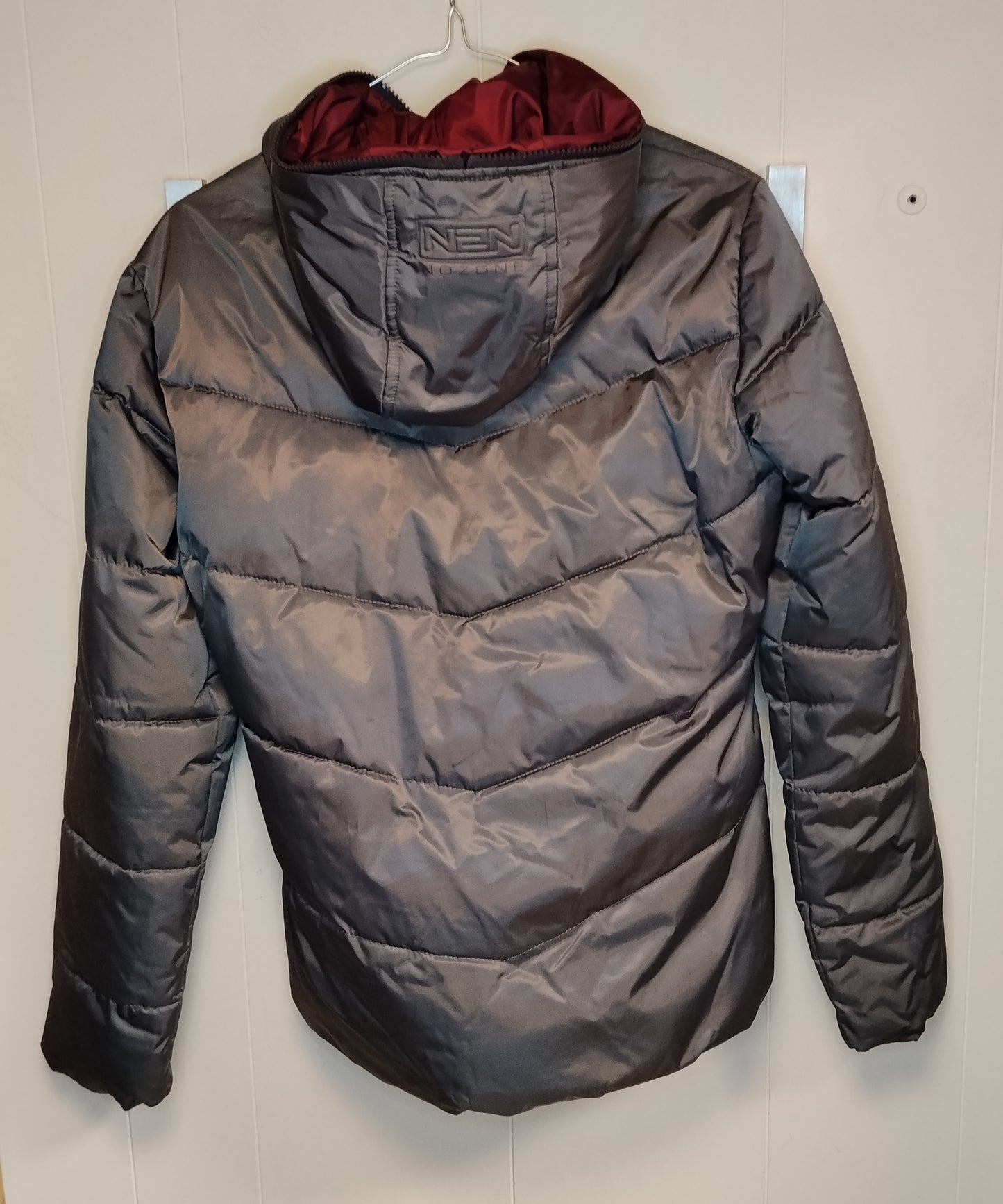 Giubbotto imbottito No Zone nero uomo taglia M con cappuccio zip invernale