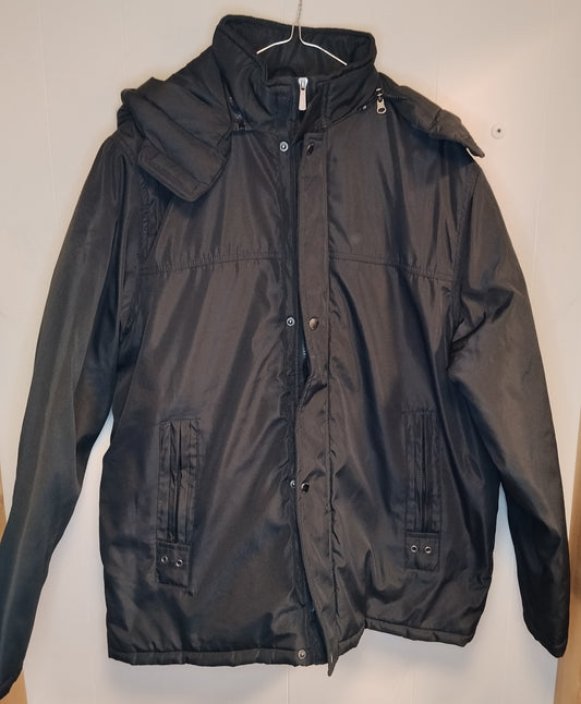 Giubbotto Stormy Life nero uomo taglia XL invernale con cappuccio removibile