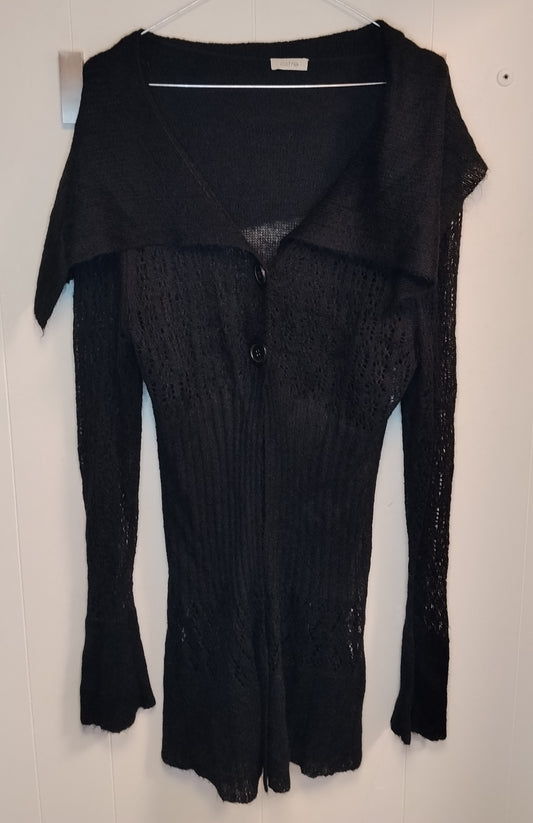 Completo Oltre donna taglia M top + maglia nera traforata elegante coordinato
