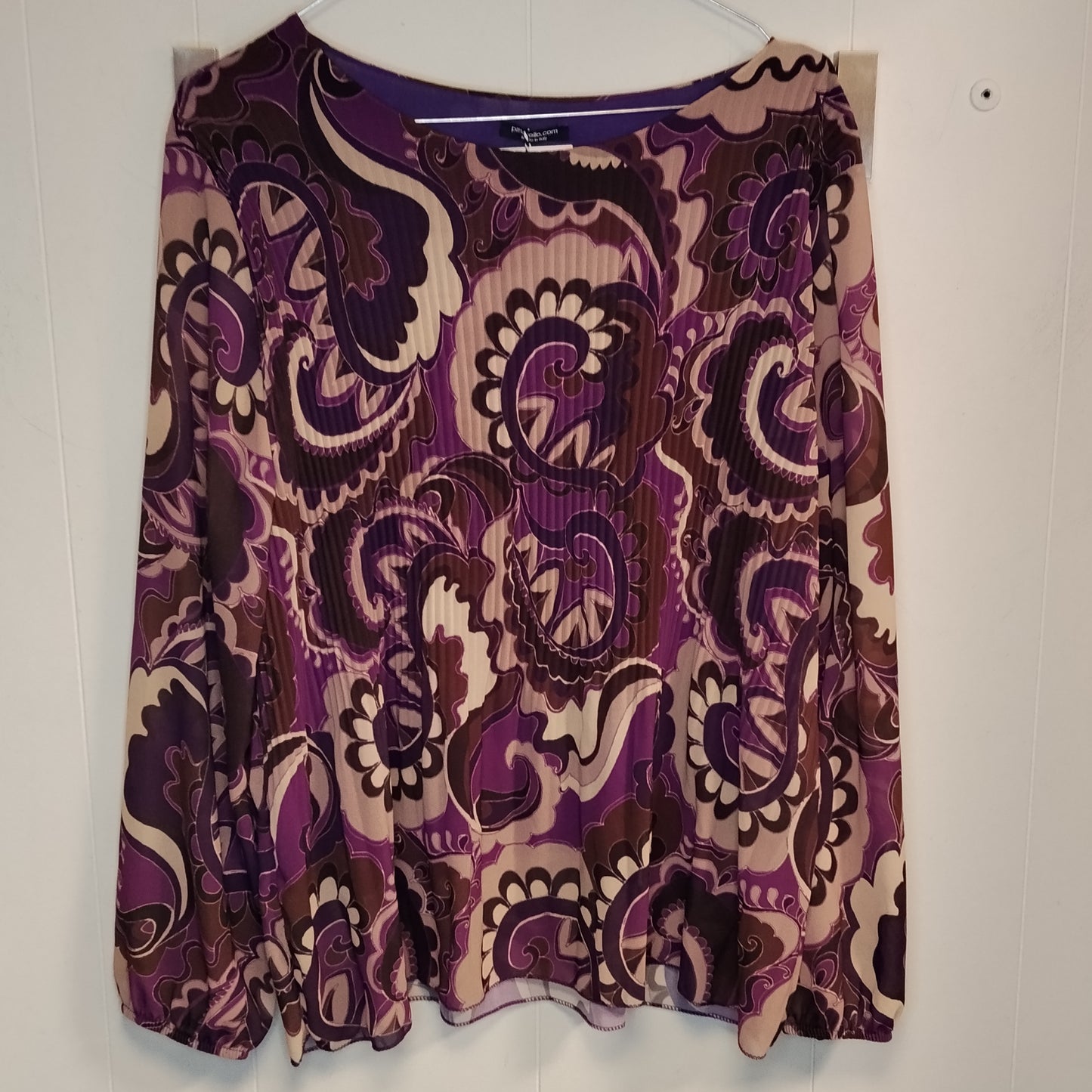 Maglia Pittarello donna fantasia viola taglia M/L manica lunga casual elegante