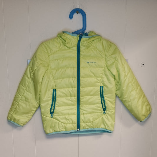 Giacca Quechua bambina 4 anni 98-104 cm verde imbottita con cappuccio