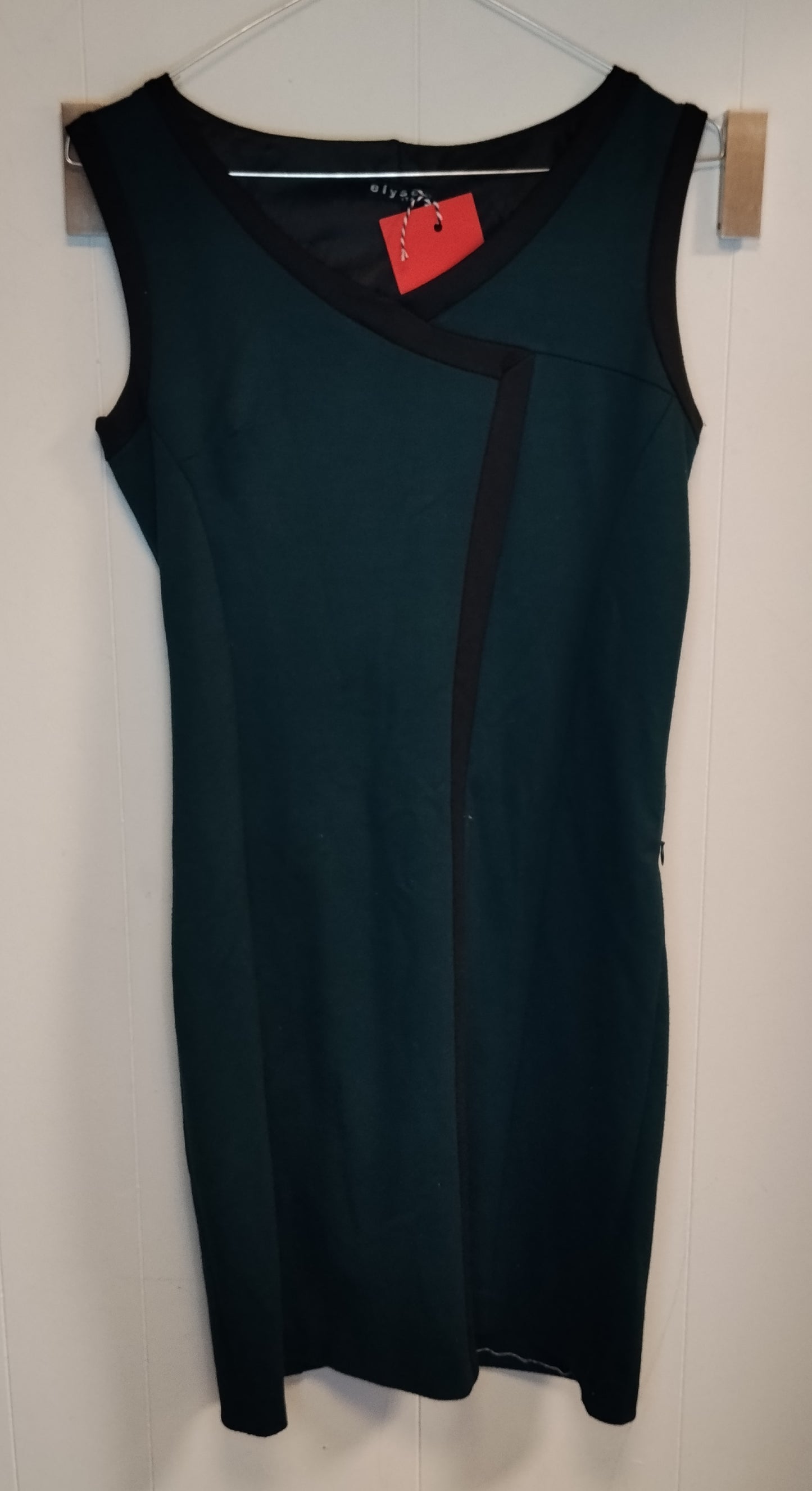 Vestito Elysee verde scuro donna taglia M abito elegante tubino senza maniche