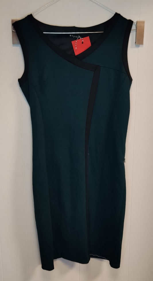 Vestito Elysee verde scuro donna taglia M abito elegante tubino senza maniche