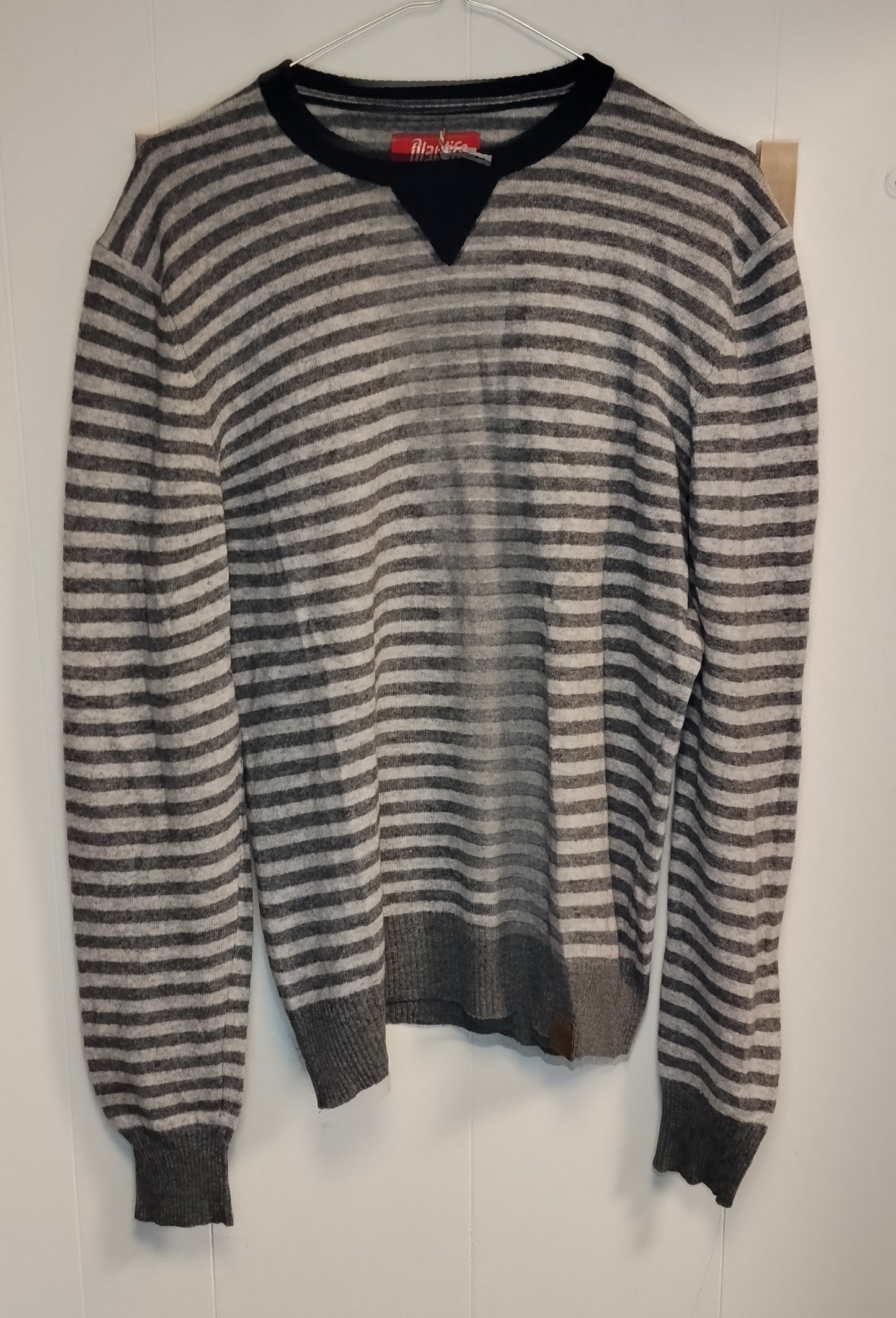 Maglione Praylife uomo righe grigio taglia M girocollo casual leggero