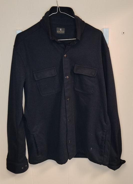 Camicia giacca Dan John uomo nera taglia L overshirt casual elegante