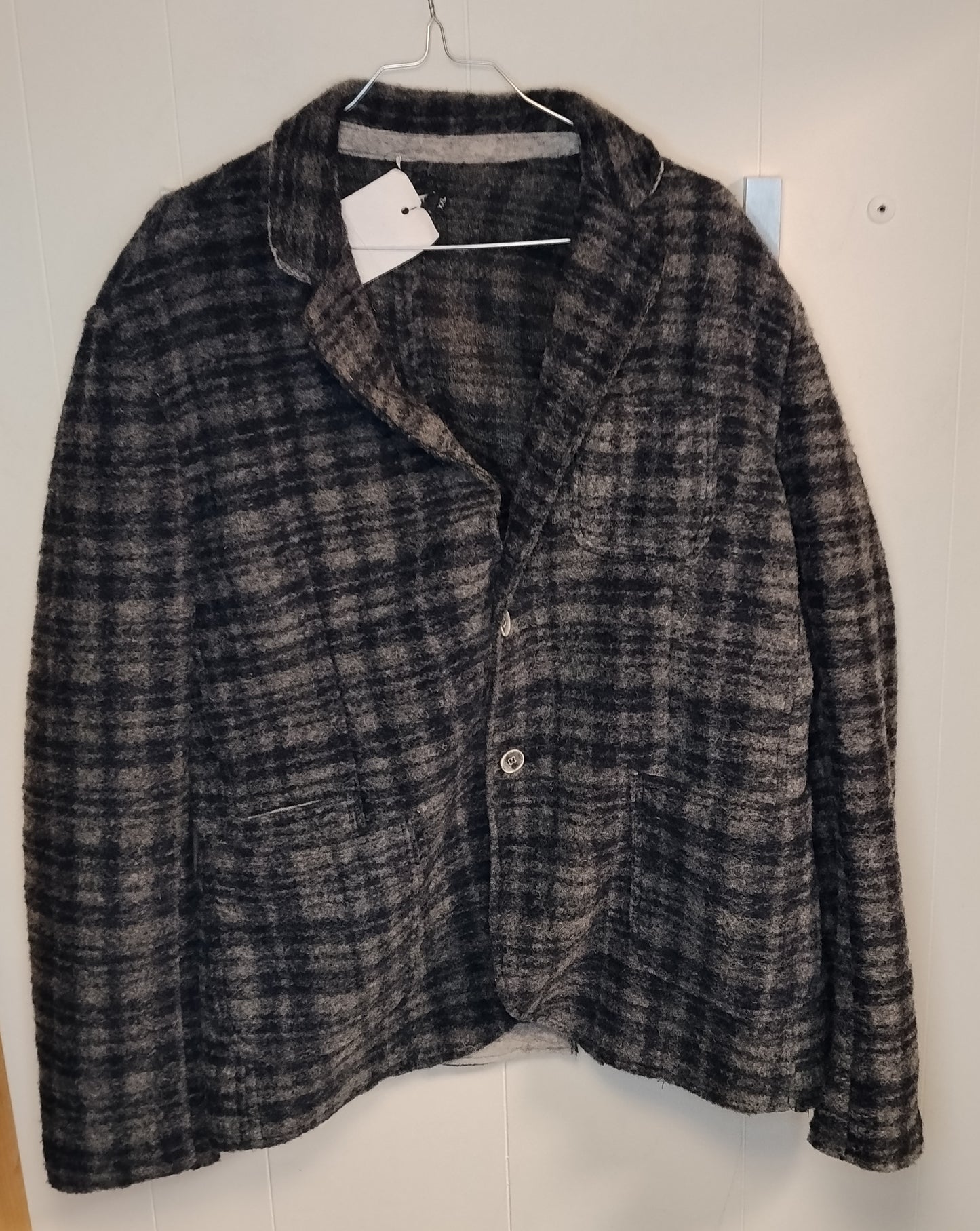 Giacca camicia Maskio uomo quadri grigio taglia XXL overshirt casual