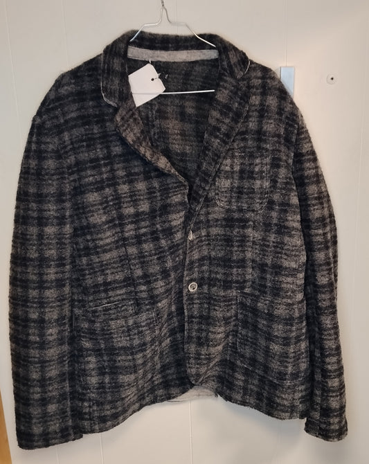 Giacca camicia Maskio uomo quadri grigio taglia XXL overshirt casual