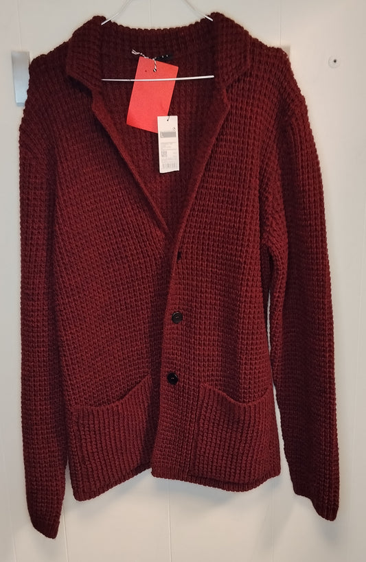 Cardigan Sisley donna bordeaux taglia L nuovo con cartellino maglia aperta