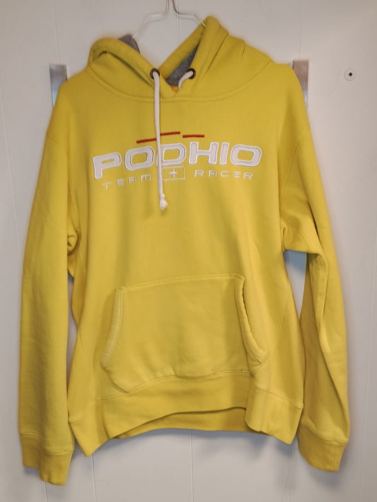 Felpa uomo Podhio gialla con cappuccio taglia L hoodie sportiva