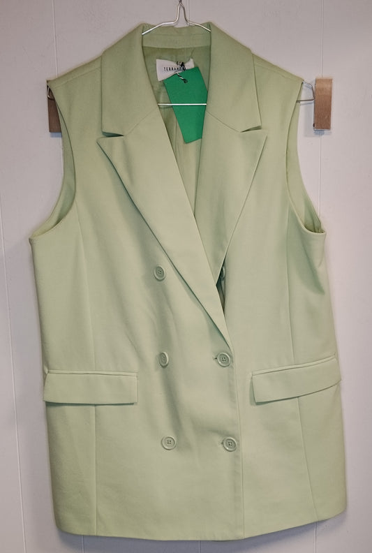 Gilet donna Terranova verde pastello taglia XL blazer smanicato elegante