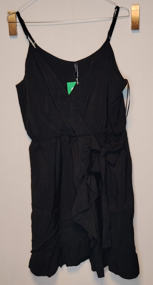 Vestito donna Calliope nero taglia XL abito estivo spalline con volant