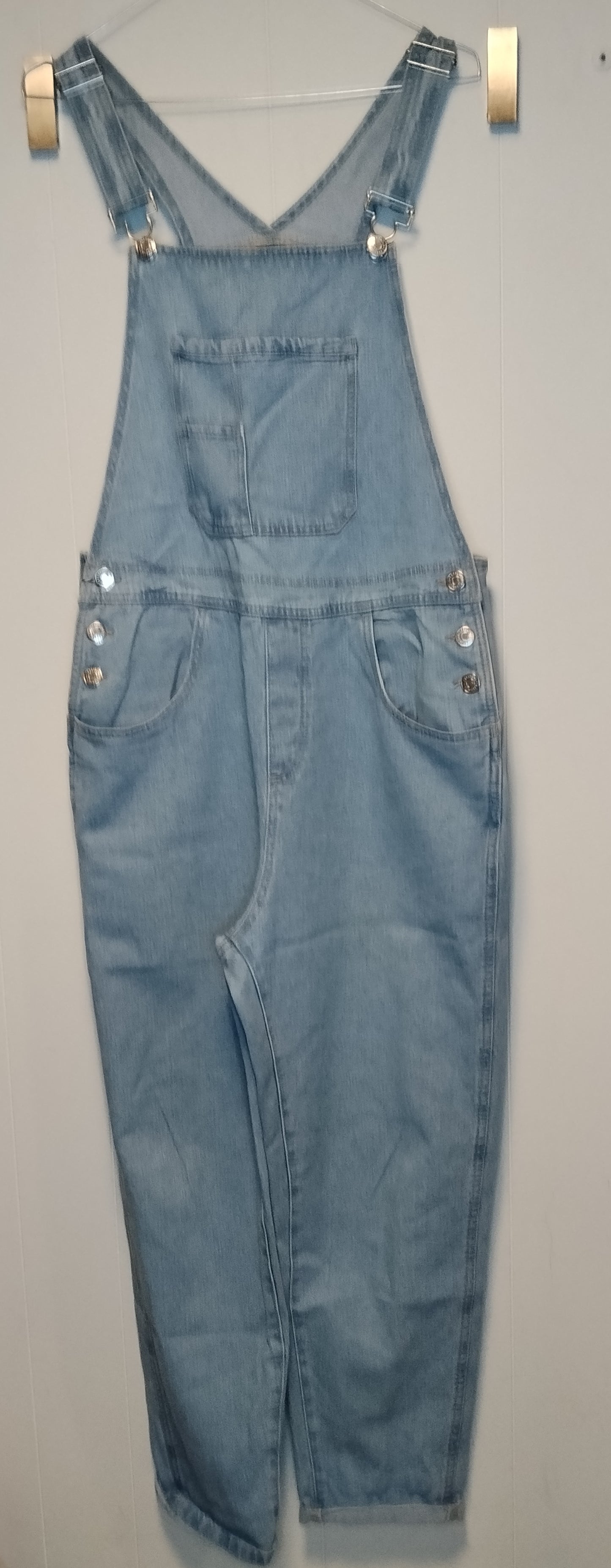 Salopette jeans donna Terranova taglia 48 denim chiaro tuta casual