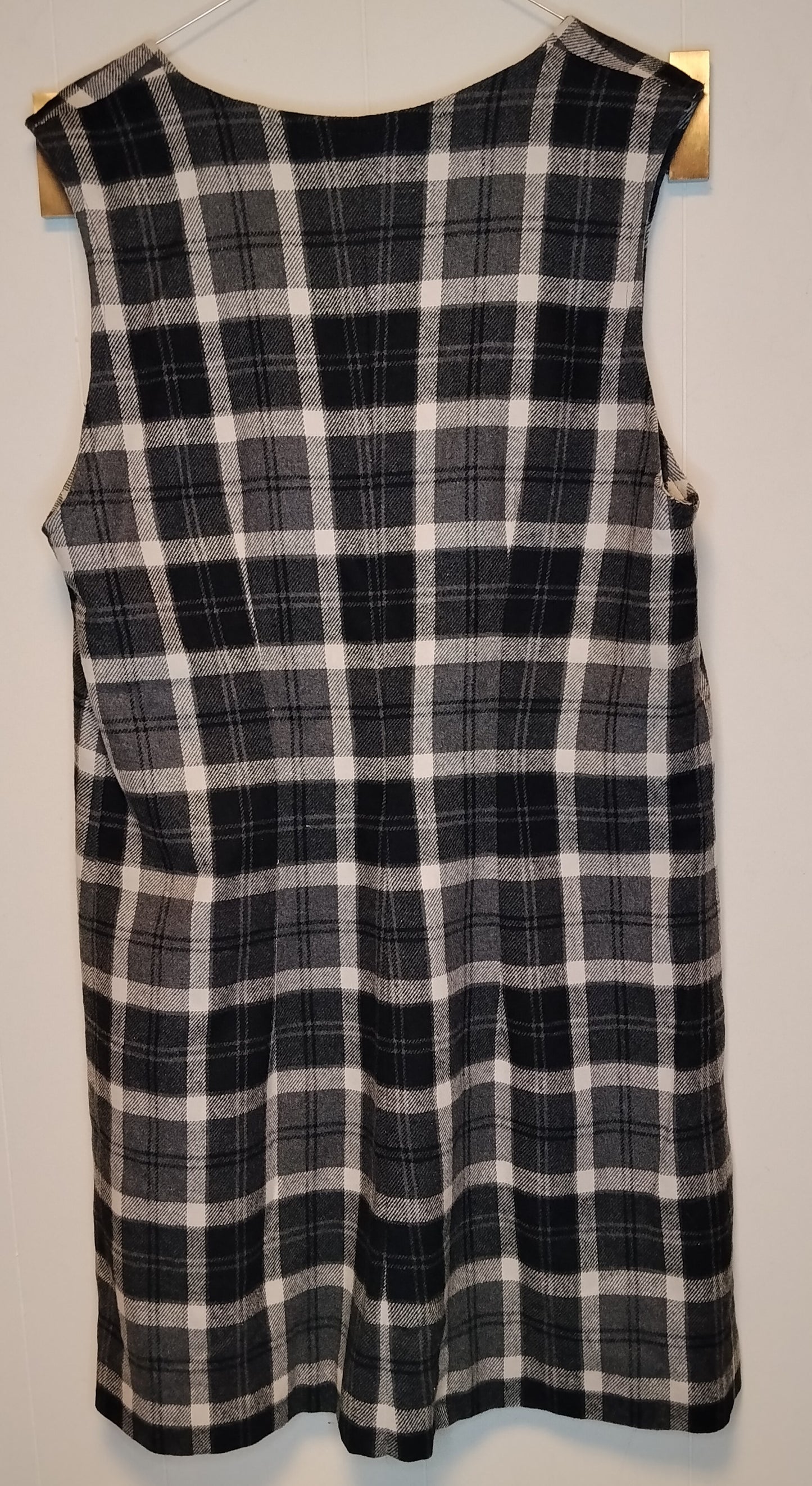 Vestito donna scozzese bianco nero taglia L abito casual quadri