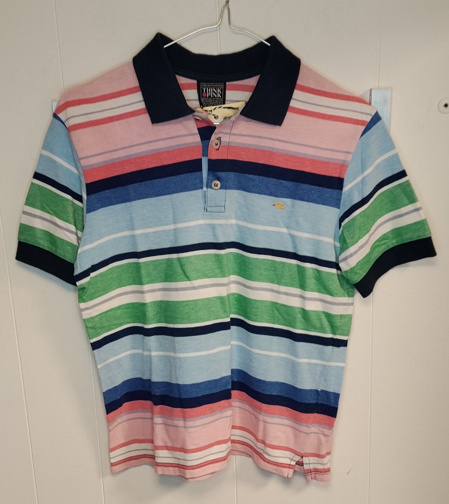 Polo Bambino Think Pink Multicolor Righe 9-10 Anni 138-143 cm