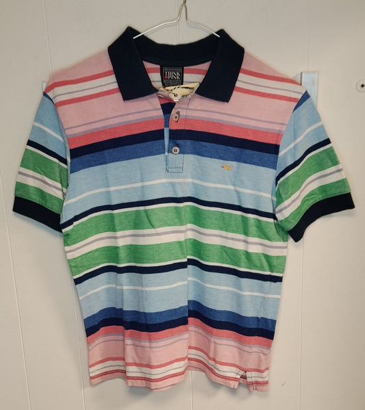 Polo Bambino Think Pink Multicolor Righe 9-10 Anni 138-143 cm