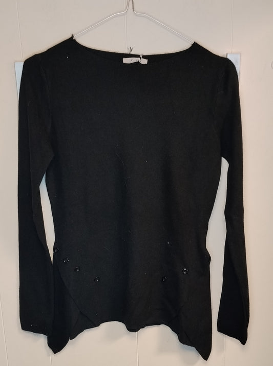 Maglia Donna Nera Sya Taglia M Elegante con Bottoni