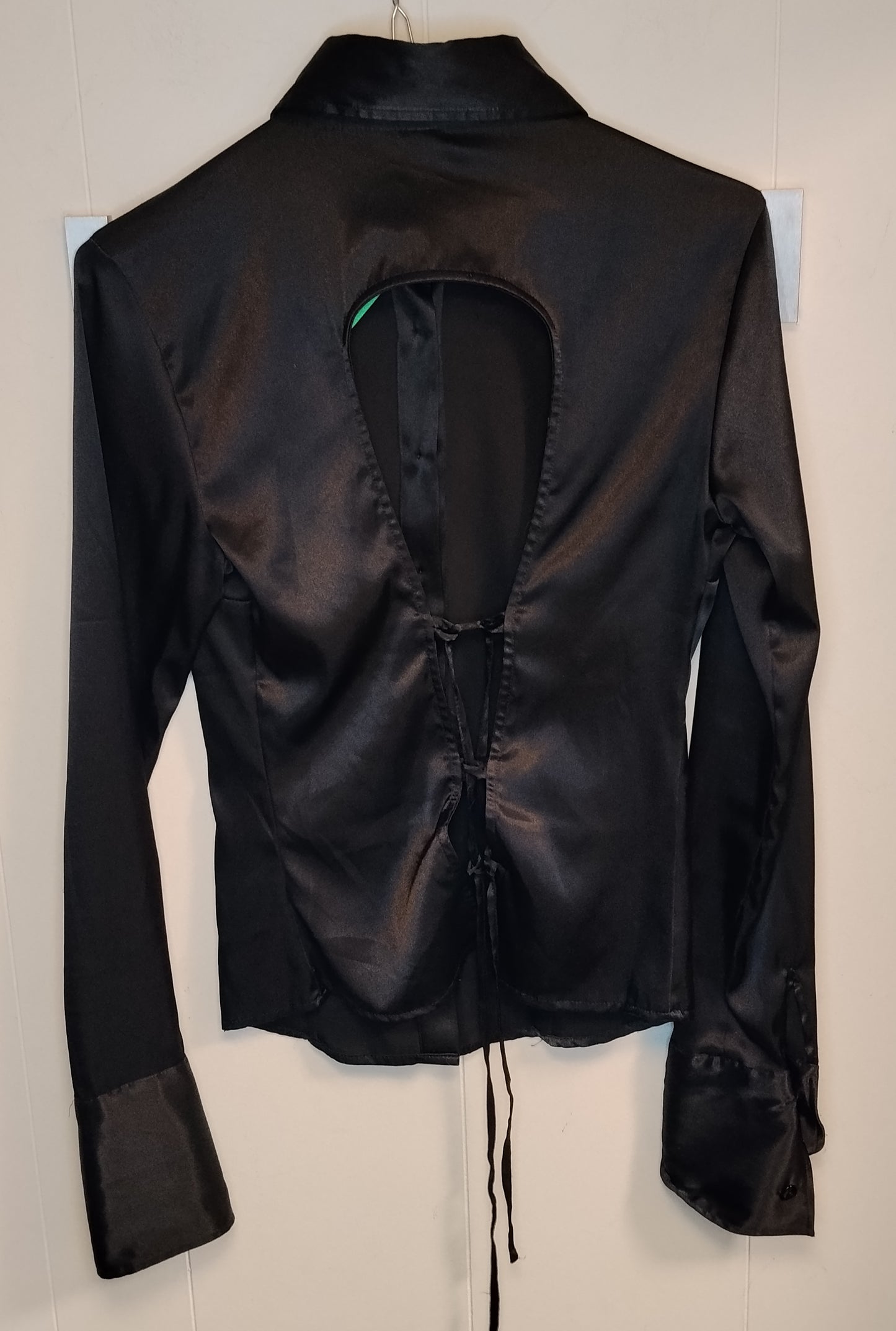 Camicia Donna Nera Satin AND Taglia 42 Elegante Slim Fit