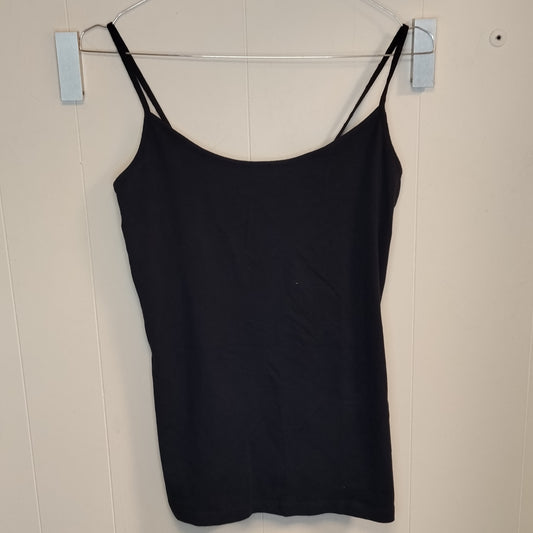 Top Donna Nero Calliope Taglia M Spalline Basic Elasticizzato