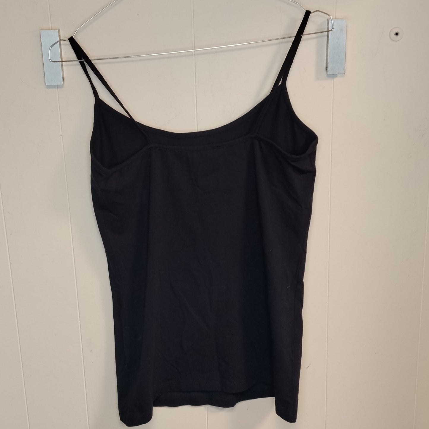 Top Donna Nero Calliope Taglia M Spalline Basic Elasticizzato