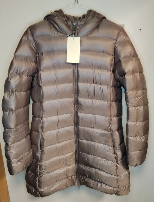 Piumino Donna Deha Beige Lucido Taglia M Con Cappuccio
