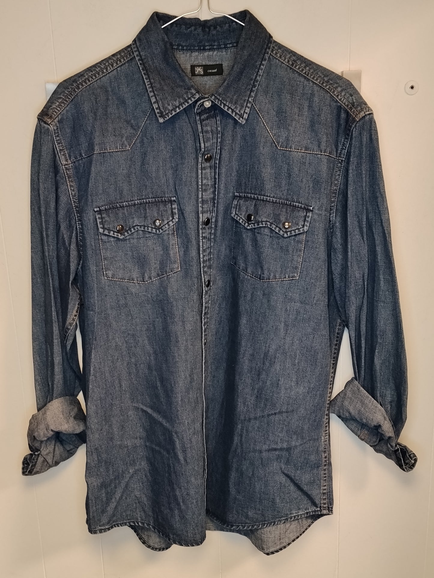 Camicia Denim Uomo OVS Taglia M/L Jeans Manica Lunga Casual
